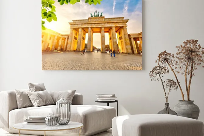 Obraz: Brama brandenburska o zachodzie słońca