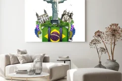 Obraz: Brazylia, brazylia zabytki, podróże i retro walizka