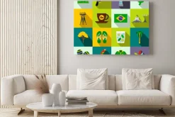 Obraz: Brazylia ikony płaskim