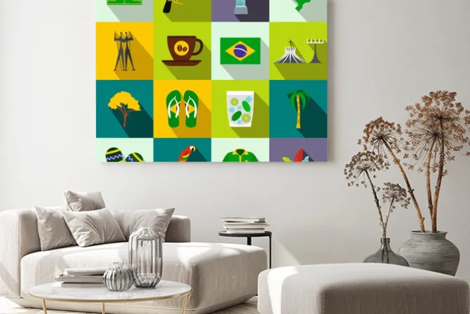 Obraz: Brazylia ikony płaskim