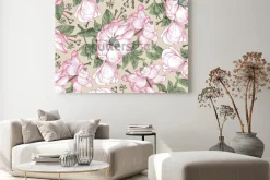 Obraz: Brier, róża psa, róża biodra. klasyczny wzór. piękne białe realistyczne