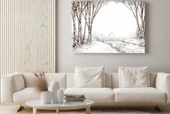 Obraz: Brzoza drzewa lasu, tło graficzne