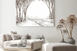 Obraz: Brzoza drzewa lasu, tło graficzne