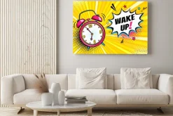 Obraz: Budzik z komiksu z napisem