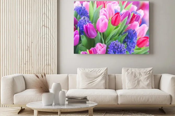 Obraz: Bukiet hiacyntów i tulipanów
