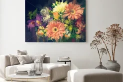 Obraz: Bukiet kwiatów w stylu malarstwa olejnego, ilustracja