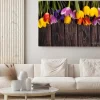 Obraz: Bukiet tulipanów na drewno