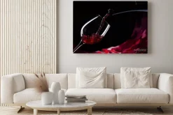 Obraz: Butelki i szklanki czerwonego wina