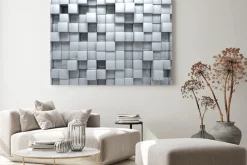 Obraz: Błyszczące jasne kostki tworzące wzór z efektem 3d