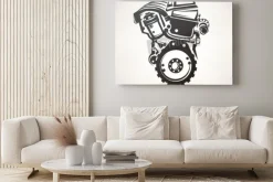 Obraz: Car symbol silnika, stylizowane sylwetka wektor ikona