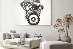 Obraz: Car symbol silnika, stylizowane sylwetka wektor ikona