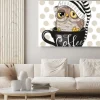 Obraz: Cartoon owl is sitting in a cup of coffee