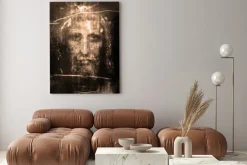 Obraz: Całun turyński z bliska