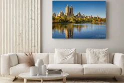 Obraz: Central park i manhattan, upper west side z kolorowych spadek