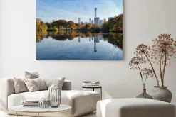 Obraz: Central park krajobraz spadek odbicie w nowym jorku