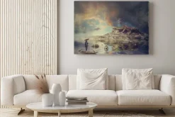 Obraz: Chińska łódź we mgle