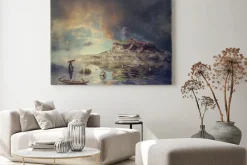 Obraz: Chińska łódź we mgle