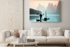 Obraz: Chiński mężczyzna połowów z kormorany ptaków