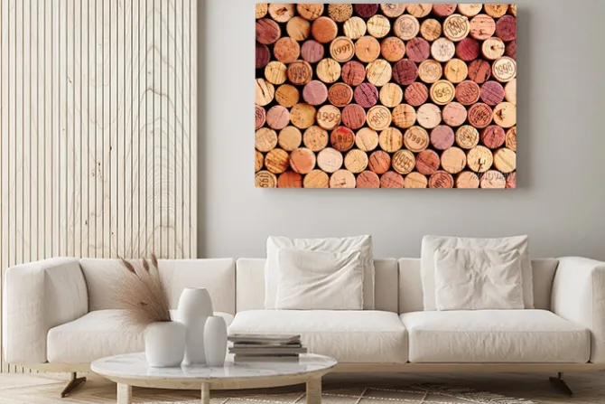 Obraz: Ściana z korków do wina