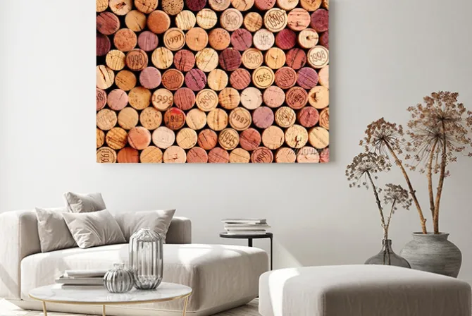 Obraz: Ściana z korków do wina