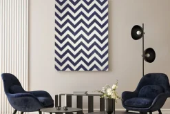 Obraz: Ciemne granatowe i czarne szewrony tekstury na starym białym