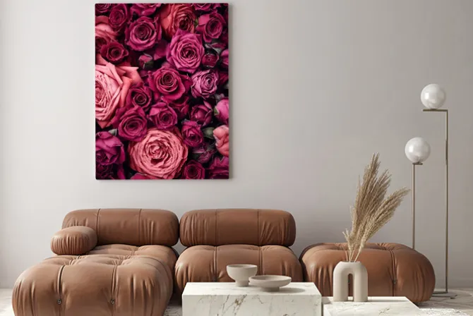 Obraz: Ciemnoróżowy bukiet róż