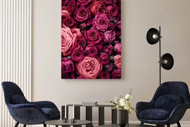 Obraz: Ciemnoróżowy bukiet róż