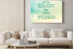 Obraz: Ciesz się z małych rzeczy, tekst z małych motyli