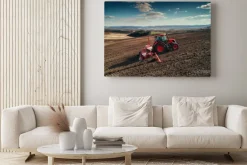 Obraz: Ciągnik podczas żniw