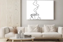Obraz: Ciągły rysunek linii filiżanki kawy
