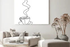 Obraz: Ciągły rysunek linii filiżanki kawy