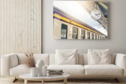 Obraz: Classic urban analog clock in train station terminal. concept