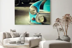 Obraz: Close up front soft zielona rocznika samochodu