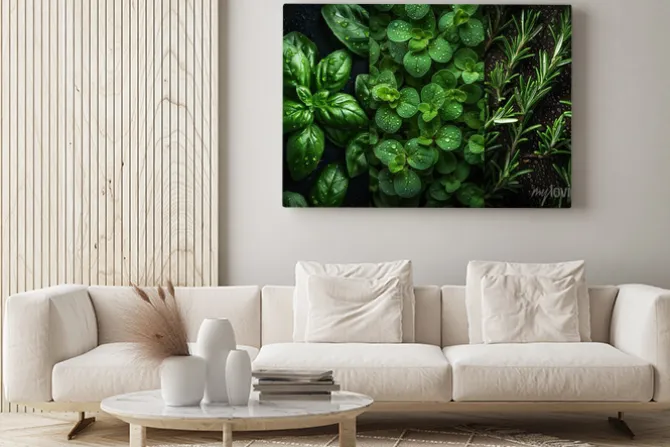 Obraz: Close view on fresh herbs bunch