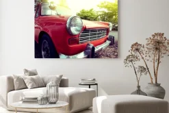 Obraz: Close-up kolorowych reflektorów klasyczny samochód