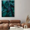 Obraz: Closeup nature view of green leaf in garden, dark wallpaper concept,
