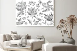 Obraz: Coffee designs set with branches, beans, portafilter and cup