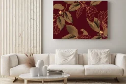 Obraz: Coffee tree seamless pattern, branch of coffee tree in golden