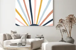 Obraz: Colorful childish illustration with sun and text. hello sunshine