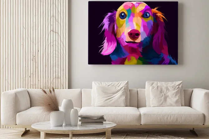 Obraz: Colorful dog pop art portrait vector