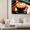 Obraz: Crafted heart - shaped latte art pattern on a frothy cappuccino