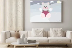 Obraz: Cute cartoon white bear at the north pole. funny postcard or