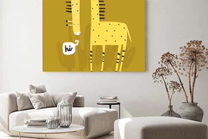 Obraz: Cute giraffe says hi. can be used for shirt design, fashion print