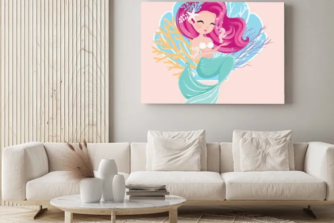 Obraz: Cute mermaid vector illustration, illustration for kids fashion