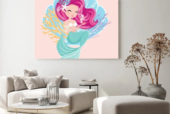 Obraz: Cute mermaid vector illustration, illustration for kids fashion