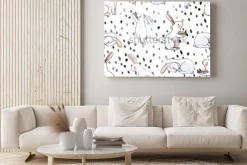 Obraz: Cute seamless pattern with watercolor rabbits. easter bunnies