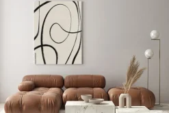 Obraz: Czarne linie wzór w stylu skandynawskim