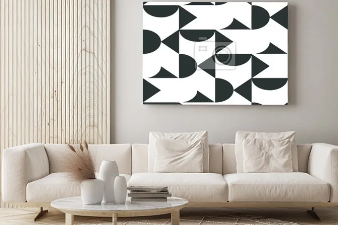 Obraz: Czarno-biały wzór geometryczny minimalizm