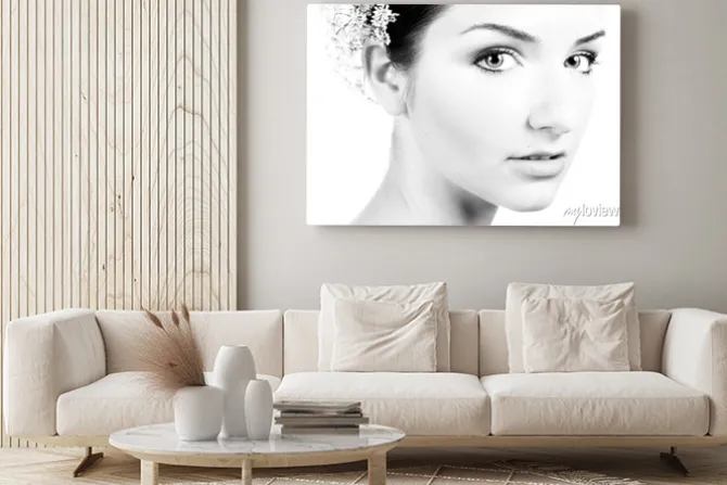 Obraz: Czarno-biały z bliska piękne kobiety
