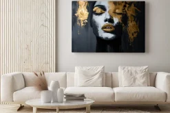 Obraz: Czarno-złoty portret kobiety